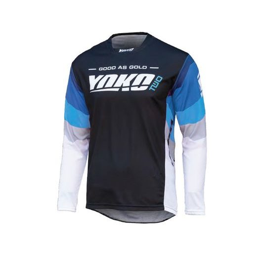 MOTOKROSOVÝ DRES YOKO TWO ČERNO/BÍLO/MODRÉ