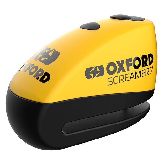 ZÁMEK KOTOUČE S ALARMEM OXFORD SCREAMER 7 - ŽLUTÝ LK290