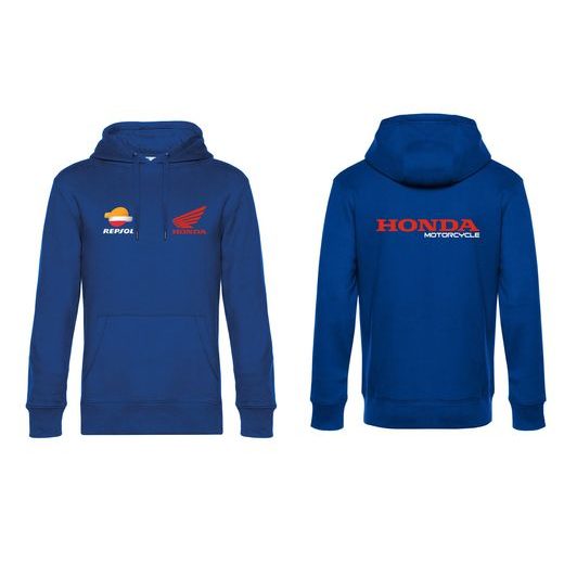 PÁNSKÁ MIKINA S KAPUCÍ A MOTIVEM HONDA REPSOL - KRÁLOVSKY MODRÁ