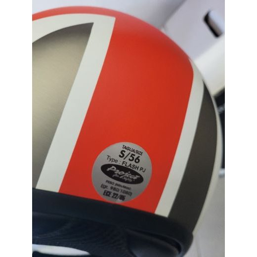 JET HELMA PROJECT FLAG GREY/RED