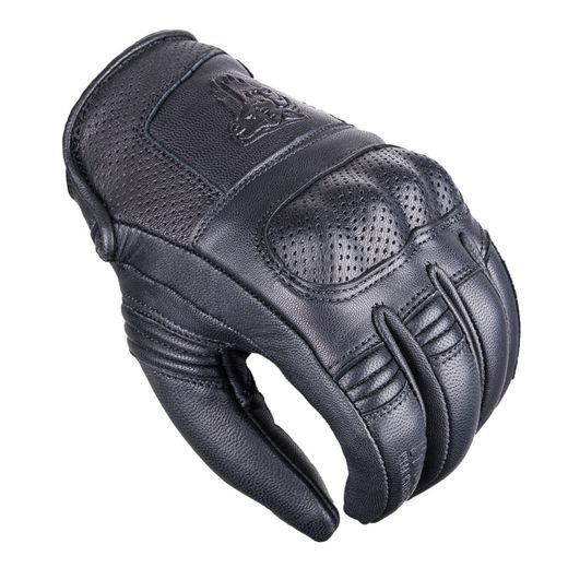 WOLF HORNET BLACK KOŽENÉ RUKAVICE NA MOTORKU