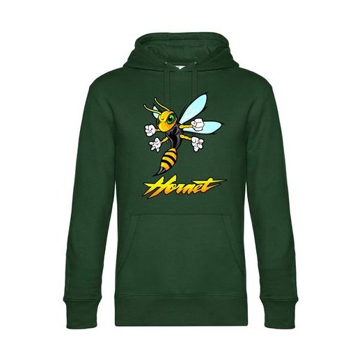 PÁNSKÁ MIKINA S KAPUCÍ A MOTIVEM HONDA HORNET 1 - ZELENÁ