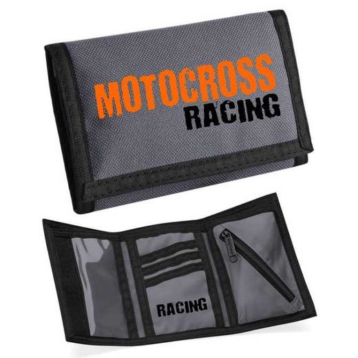 MOTO PENĚŽENKA S MOTIVEM MOTOCROSS - ŠEDÁ