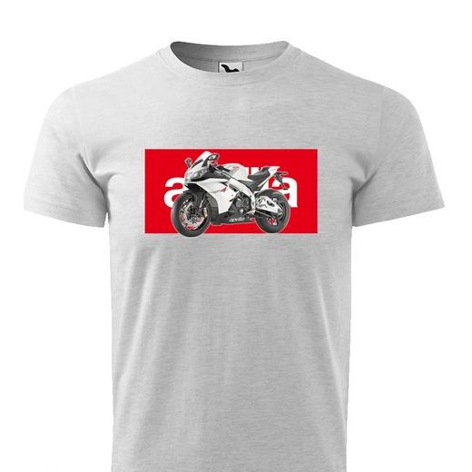PÁNSKÉ TRIKO S MOTIVEM APRILIA RSV - SVĚTLE ŠEDÉ