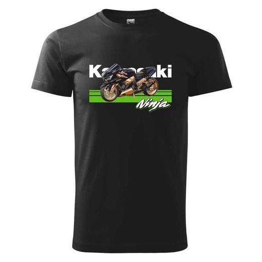 PÁNSKÉ TRIKO S MOTIVEM KAWASAKI NINJA - ČERNÉ