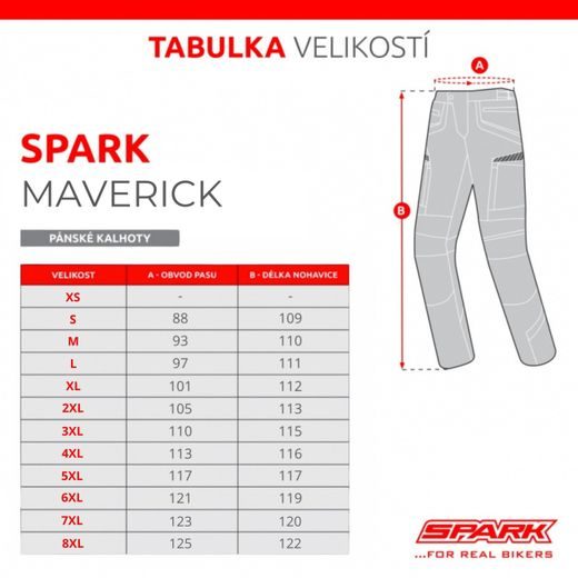 PÁNSKÉ TEXTILNÍ MOTO KALHOTY SPARK MAVERICK - ČERVENÉ