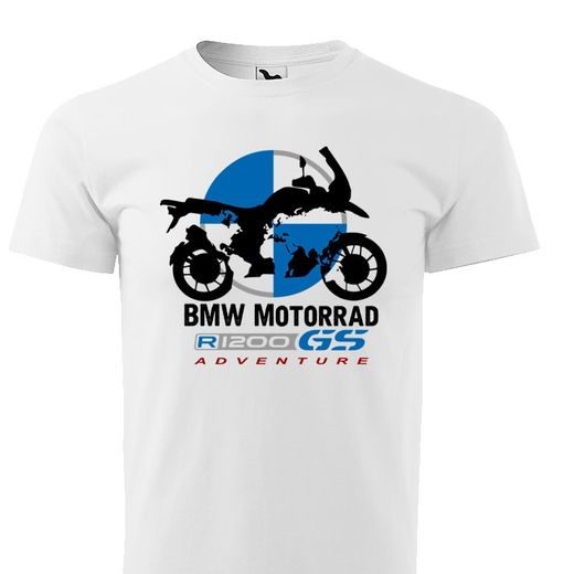 PÁNSKÉ TRIKO S MOTIVEM BMW R 1200 GS ADVENTURE 1 - BÍLÉ