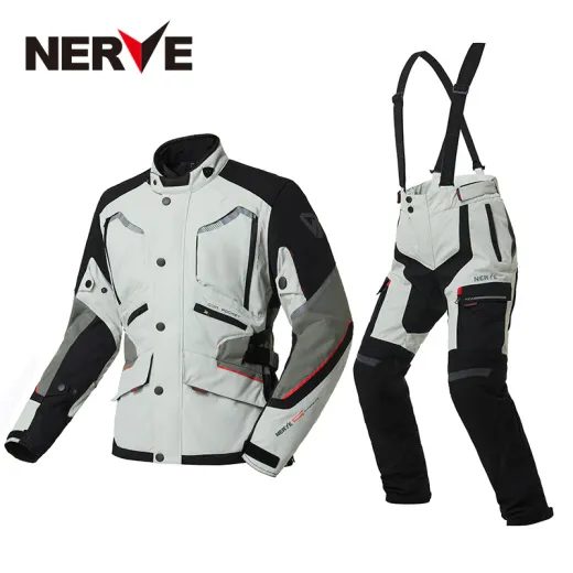 KALHOTY NA MOTORKU NERVE GOLDEN TOUR BLACK/WHITE