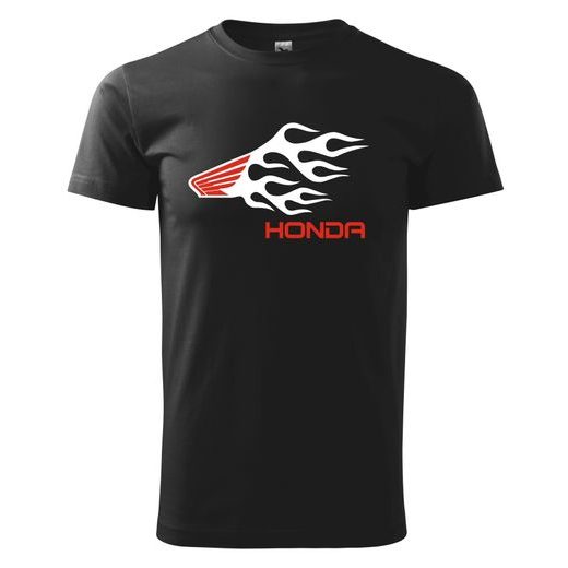 PÁNSKÉ TRIKO S MOTIVEM HONDA FLAMES - ČERNÉ