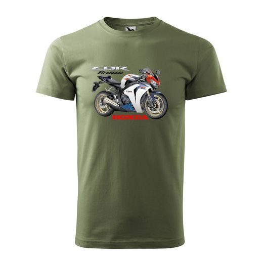PÁNSKÉ TRIKO S MOTIVEM HONDA CBR FIREBLADE - KHAKI