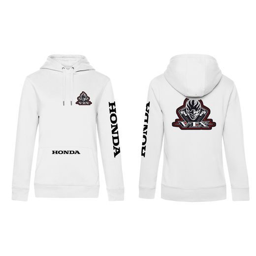 DÁMSKÁ MIKINA S KAPUCÍ A MOTIVEM HONDA VTX - BÍLÁ