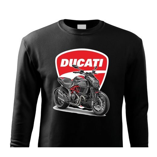 PÁNSKÁ MIKINA S MOTIVEM DUCATI DIAVEL - ČERNÁ