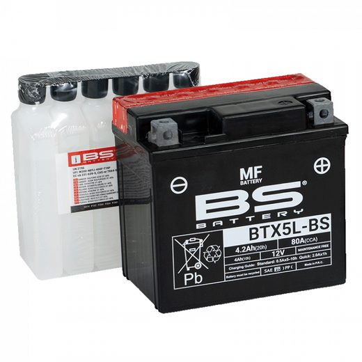 BEZÚDRŽBOVÁ MOTOCYKLOVÁ BATERIE BS-BATTERY BTX5L-BS (YTX5L-BS)