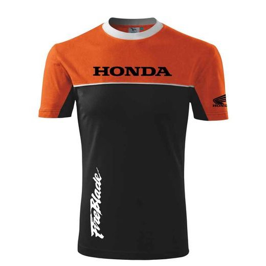 PÁNSKÉ TRIKO S MOTIVEM HONDA FIREBLADE ORANŽOVÁ/ČERNÁ