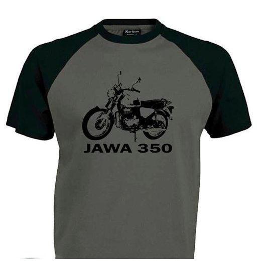 PÁNSKÉ TRIKO S MOTIVEM JAWA 350 - ČERNO/ŠEDÉ