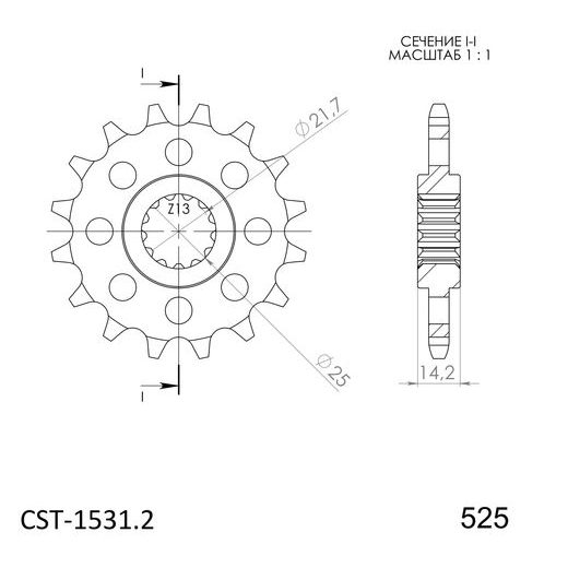 ŘETĚZOVÉ KOLEČKO SUPERSPROX CST-1531:16 16 ZUBŮ, 525