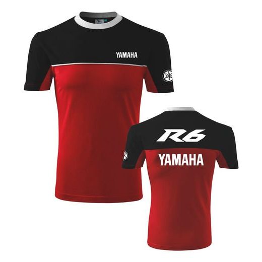 PÁNSKÉ TRIKO S MOTIVEM YAMAHA R6 - ČERNÁ/ČERVENÁ