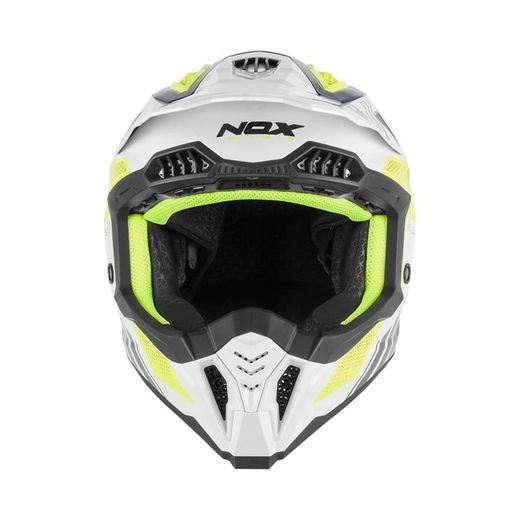 MOTOKROSOVÁ HELMA NOX N634 STORM FLUO/BÍLÁ