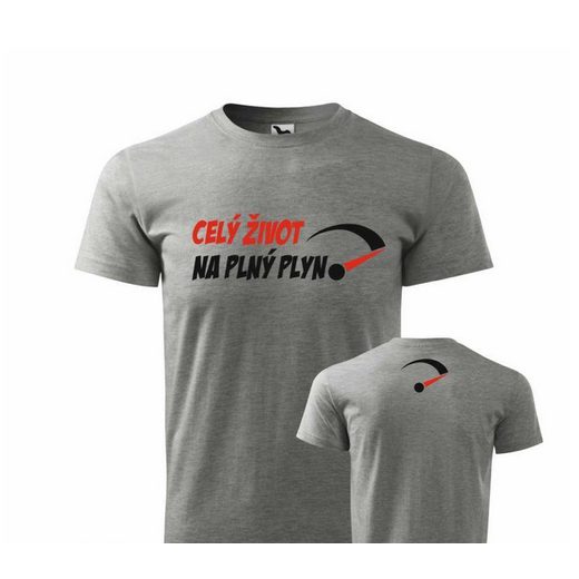PÁNSKÉ TRIKO CELÝ ŽIVOT NA PLNÝ PLYN - ŠEDÁ