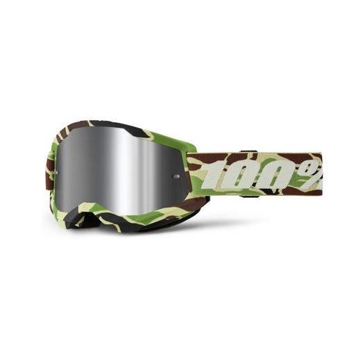STRATA 2 NEW, BRÝLE 100% WAR CAMO, STŘÍBRNÉ PLEXI