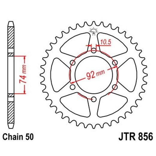 ŘETĚZOVÁ ROZETA JT JTR 856-44 44 ZUBŮ, 530