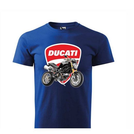 PÁNSKÉ TRIKO S MOTIVEM DUCATI MONSTER - KRÁLOVSKY MODRÉ