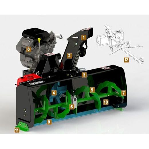 BERCOMAC PROFESIONÁLNÍ SNĚŽNÁ FRÉZA 48" (122CM) VČETNĚ ADAPTÉRU