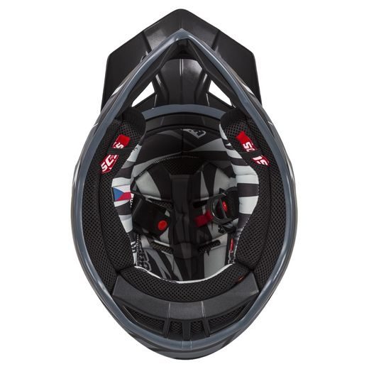 PŘILBA CROSS PRO 2 CONTRA, CASSIDA (ŠEDÁ MATNÁ/ČERNÁ/BÍLÁ) M140-1315