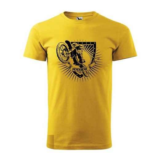 PÁNSKÉ TRIKO S MOTIVEM MOTOCROSS - ŽLUTÉ