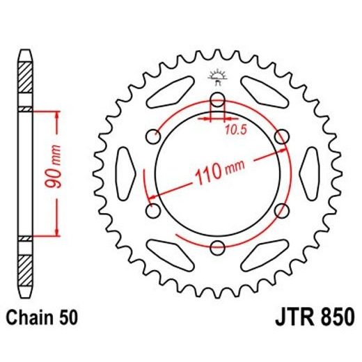 ŘETĚZOVÁ ROZETA JT JTR 850-34 34 ZUBŮ, 530