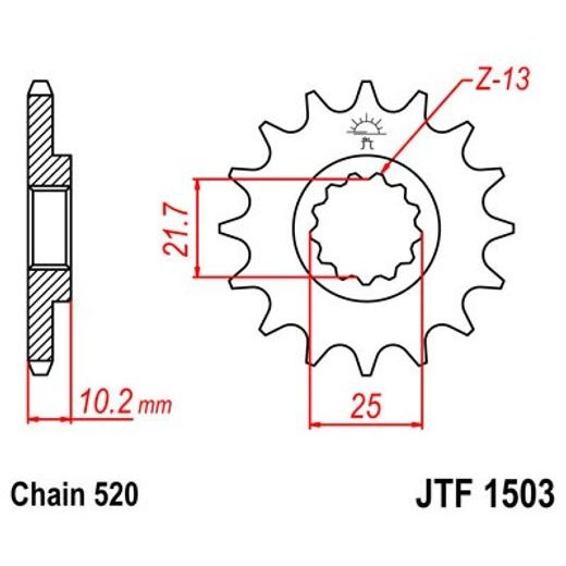 ŘETĚZOVÉ KOLEČKO JT JTF 1503-12 12 ZUBŮ, 520