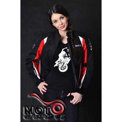 DÁMSKÁ BUNDA NA MOTORKU NERVE UNIQUE STAR RED