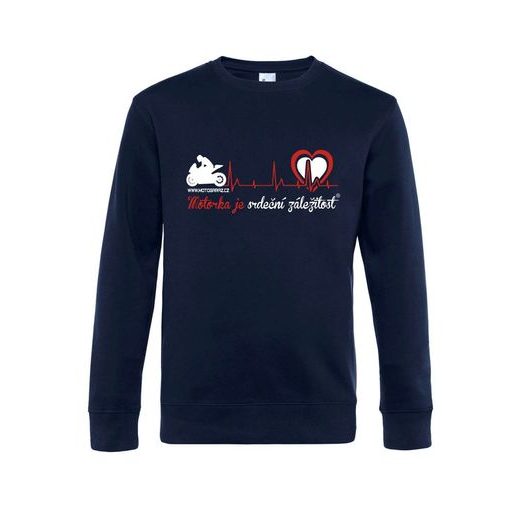 MIKINA MOTORKA JE SRDEČNÍ ZÁLEŽITOST ® TMAVĚ MODRÁ PÁNSKÁ