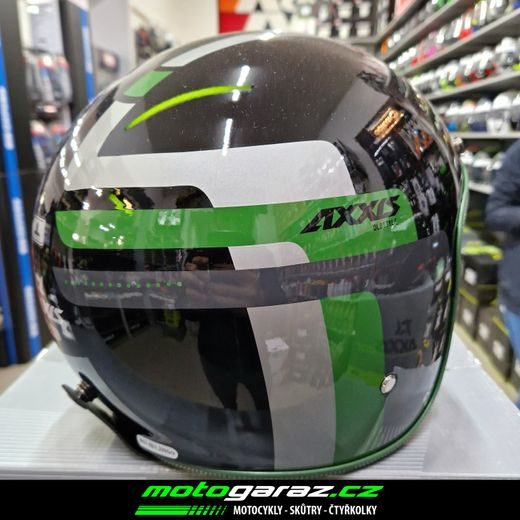 OTEVŘENÁ HELMA AXXIS HORNET SV OLD STYLE LESKLÁ ZELENÁ