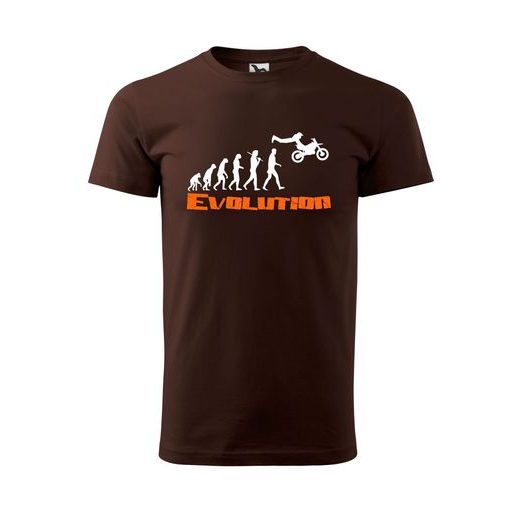 PÁNSKÉ TRIKO S MOTIVEM MOTOCROSS EVOLUTION - ČOKOLÁDOVÉ