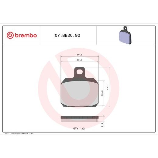 BRZDOVÉ DESTIČKY BREMBO 07BB2090 CC ROAD