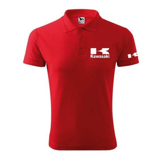 PÁNSKÉ POLO S MOTIVEM KAWASAKI - ČERVENÁ