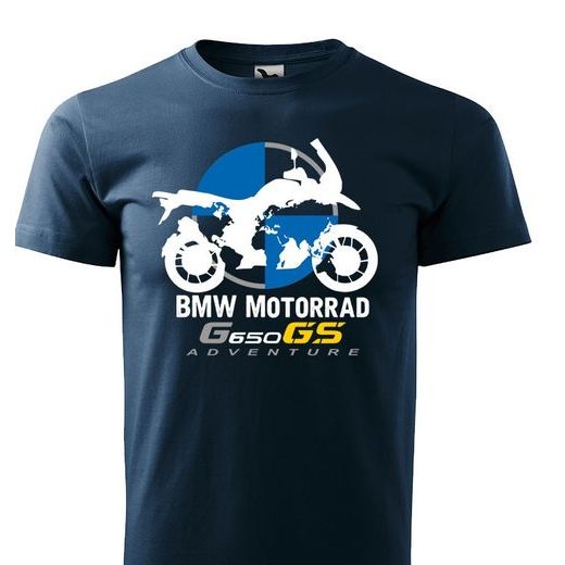 PÁNSKÉ TRIKO S MOTIVEM BMW G 650 GS ADVENTURE - TMAVĚ MODRÉ