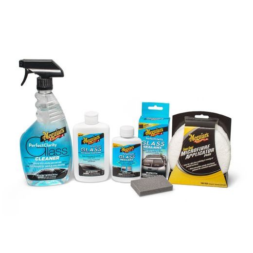 MEGUIARS PERFECT CLARITY GLASS CARE KIT - SADA NA KOMPLETNÍ PÉČI, LEŠTĚNÍ A OCHRANU SKLENĚNÝCH POVRCHŮ