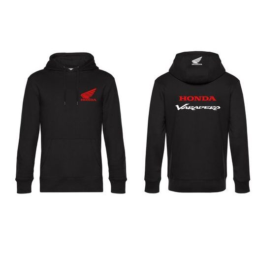 PÁNSKÁ MIKINA S KAPUCÍ A MOTIVEM HONDA VARADERO - ČERNÁ