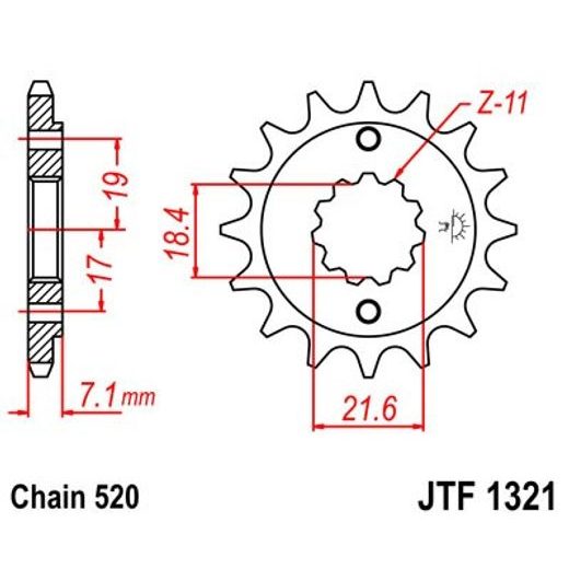 ŘETĚZOVÉ KOLEČKO JT JTF 1321-12 12 ZUBŮ, 520