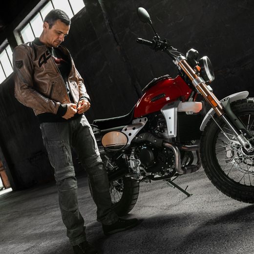 KOŽENÁ BUNDA NA MOTORKU 4SR BOMBER BROWN PATINA