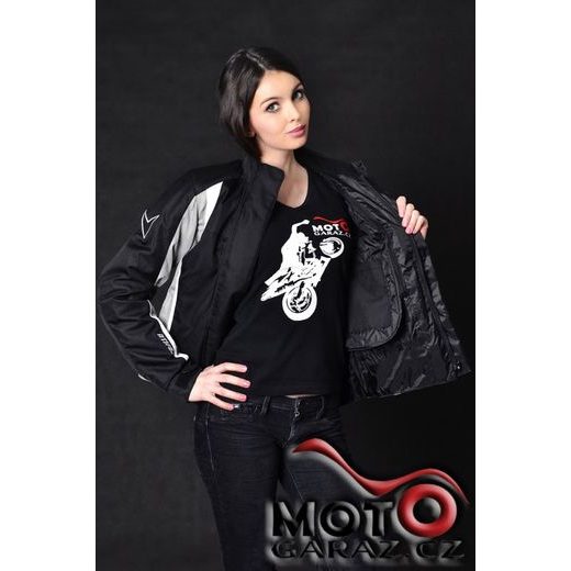 DÁMSKÁ BUNDA NA MOTORKU NERVE UNIQUE STAR SILVER