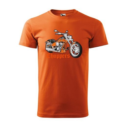 PÁNSKÉ TRIKO S MOTIVEM CHOPPERS BIKE - ORANŽOVÉ