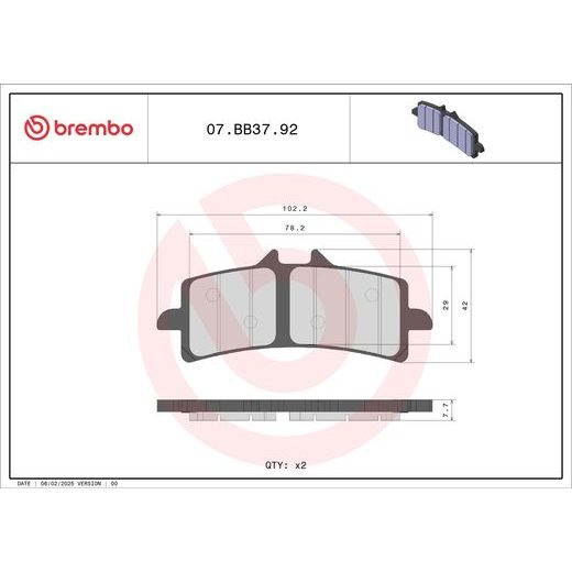 BRZDOVÉ DESTIČKY BREMBO 07BB3792 CC ROAD