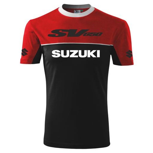 PÁNSKÉ TRIKO S MOTIVEM SUZUKI SV650 - ČERVENÁ/ČERNÁ 1