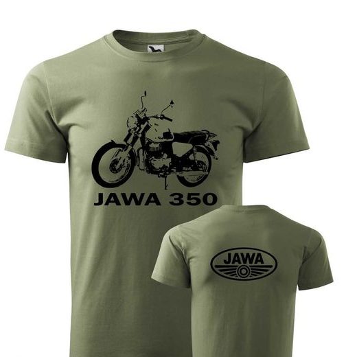 PÁNSKÉ TRIKO S MOTIVEM JAWA 350 - KHAKI