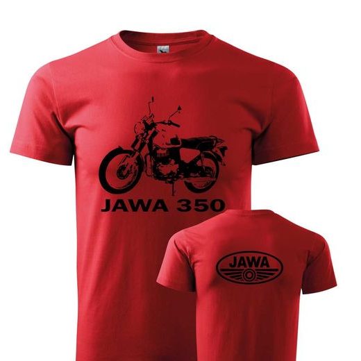 PÁNSKÉ TRIKO S MOTIVEM JAWA 350 - ČERVENÉ