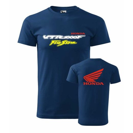 PÁNSKÉ TRIKO S MOTIVEM HONDA VTR 1000 FIRESTORM - TMAVĚ MODRÉ