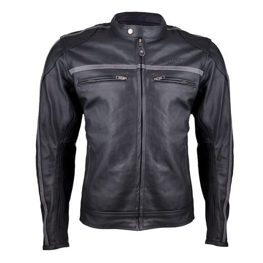 KOŽENÁ BUNDA NA MOTORKU WOLF FANTOM BLACK